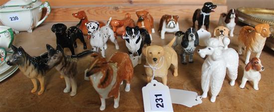 18 Beswick small dogs, inc Labradors, Collies, Spaniels, Dachshunds, Boxer, Poodle, Dalmation etc